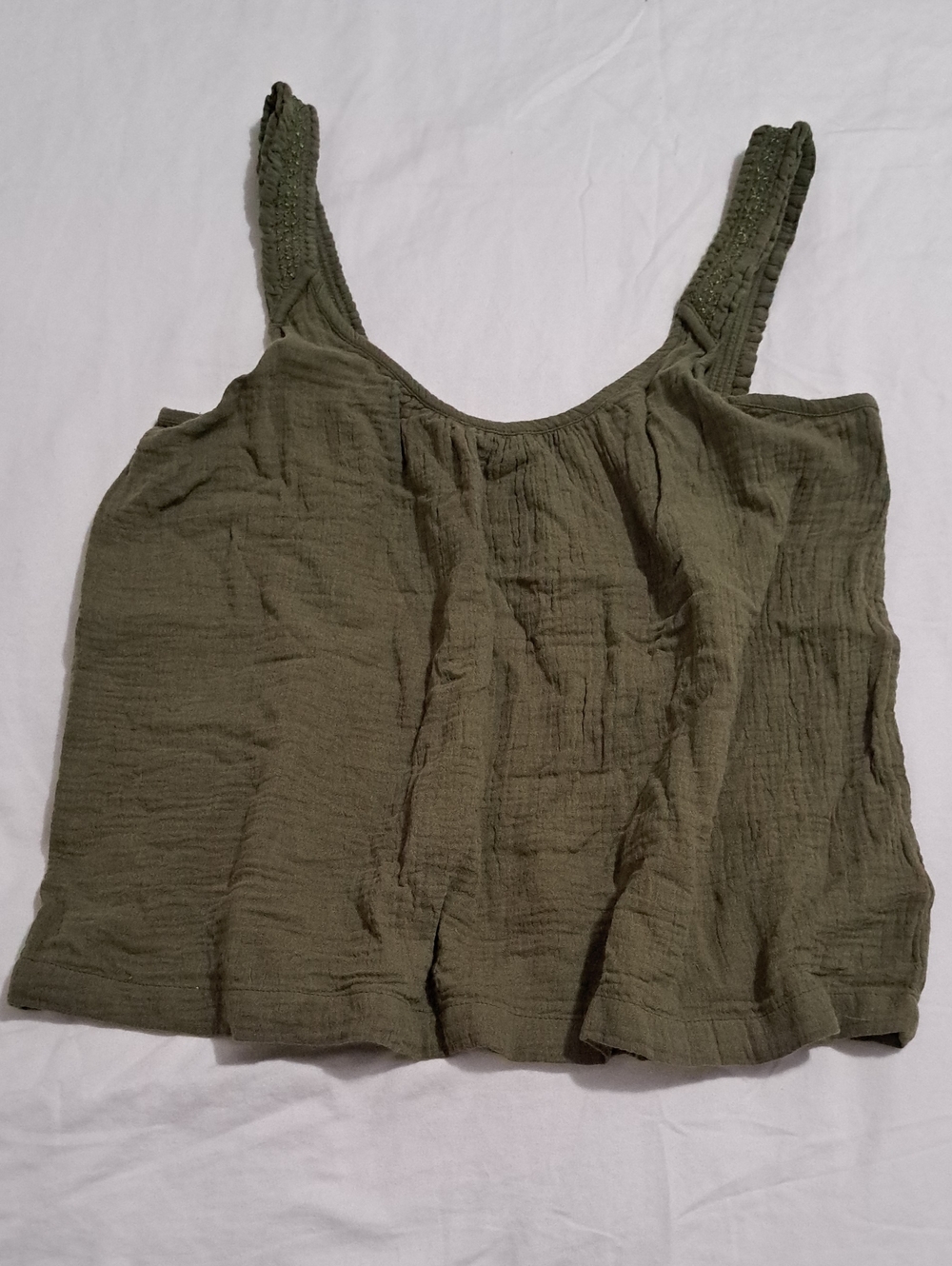 Sundance Olive Green Gauze Camisole Tank